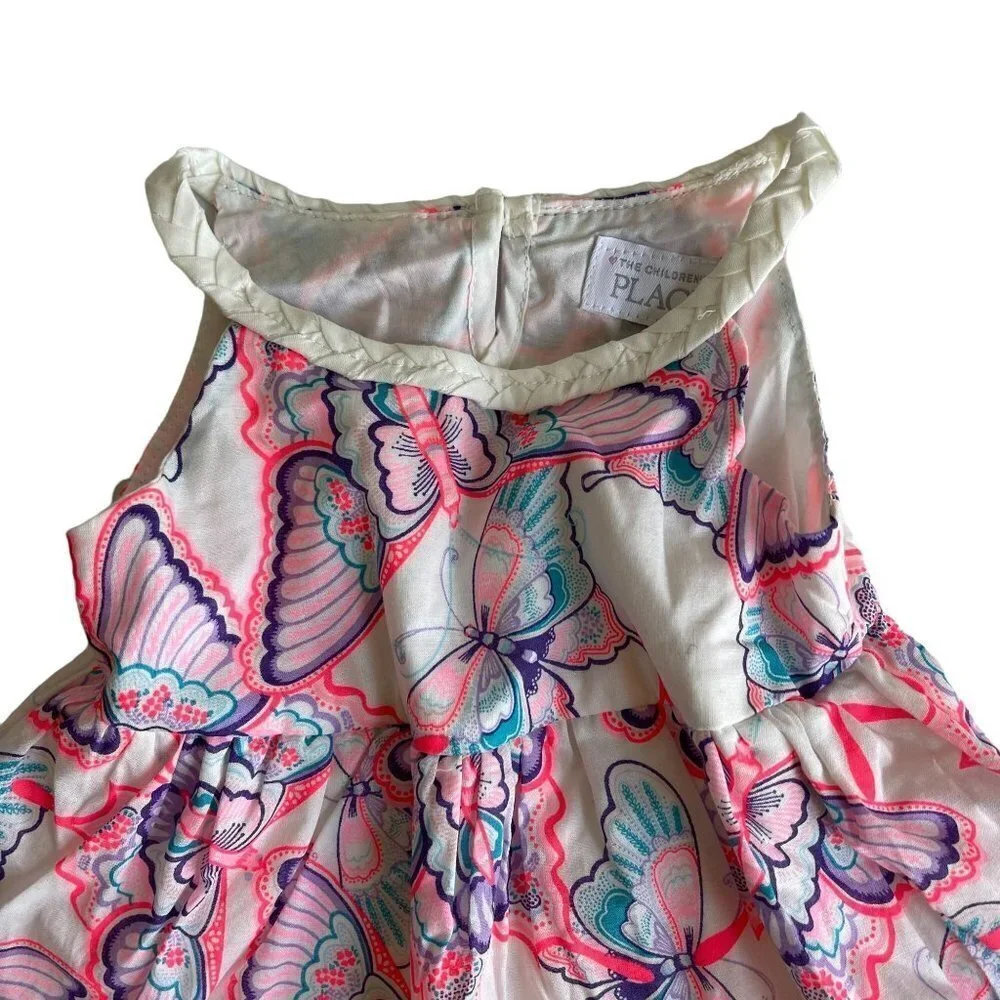 New! The Children's Place Butterfly Print Tiered Sundress 3-6M